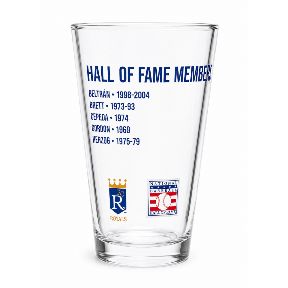 Kansas City Royals Team Hall of Famer 16 ounce Pint Glass