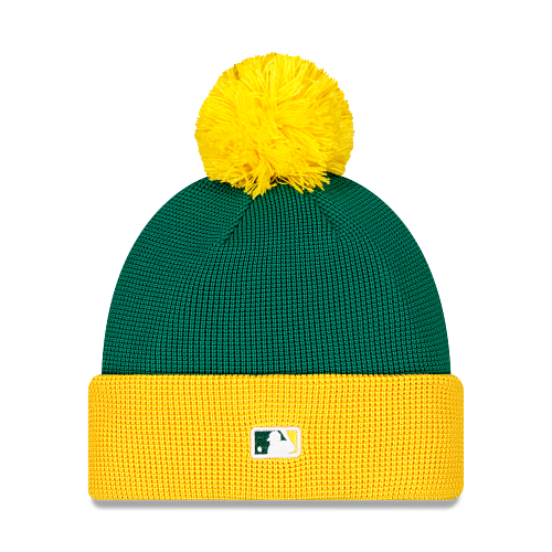 New Era Oakland Athletics Batting Practice Green and Yellow Knit Cap
