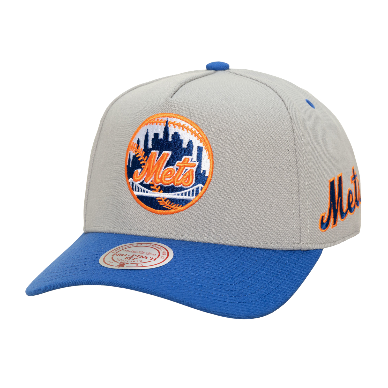 Men’s Mitchell & Ness New York Mets Pro Pinch Grey Snapback Cap