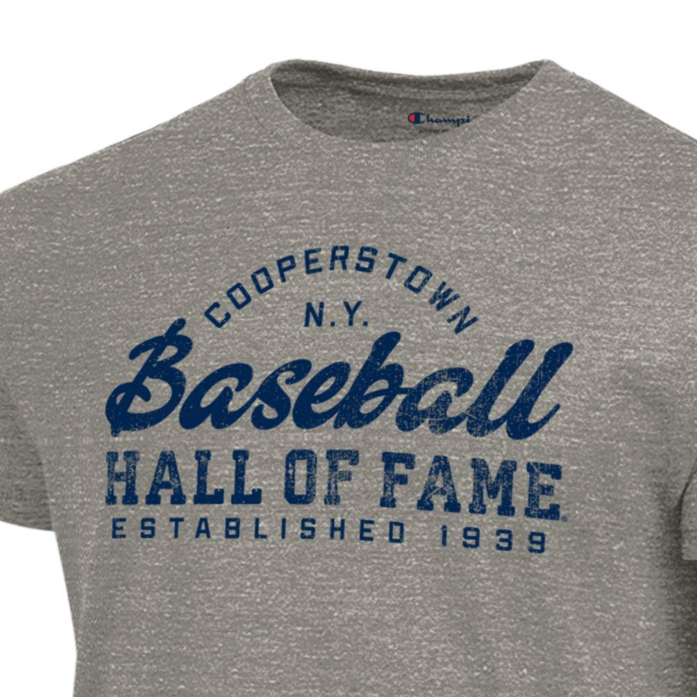 Men’s Champion Baseball Hall of Fame Grey Tri-blend T-Shirt