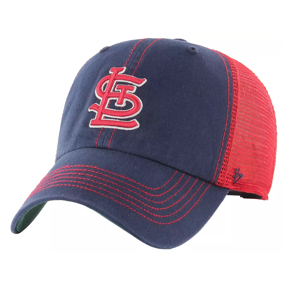 Men’s ‘47 Brand St. Louis Cardinals Trawler Clean Up Red and Navy Adjustable Cap