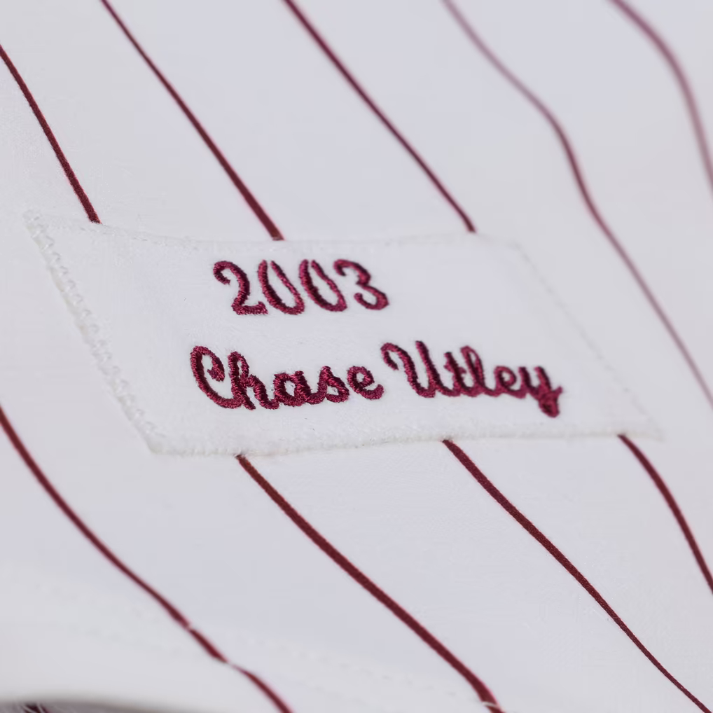 Men’s Mitchell & Ness Chase Utley Philadelphia Phillies Authentic 2003 Home Jersey