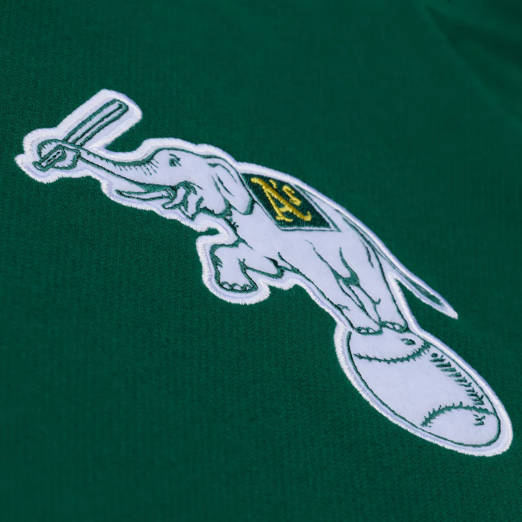 Men’s Mitchell & Ness Rickey Henderson Oakland Athletics Green Fleece Hoodie