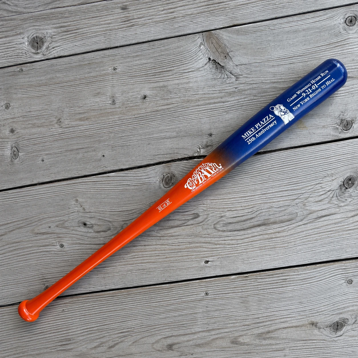 Mike Piazza Post 9/11 25th Anniversary Commemorative 34" Bat - Limited Edition of 25