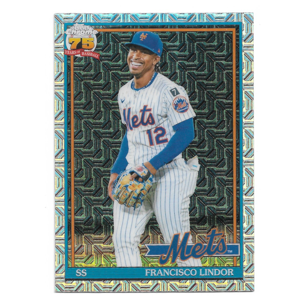 Francisco Lindor 2026 Topps Chrome 35th Anniversary Silver Pack Mojo # 91C-90