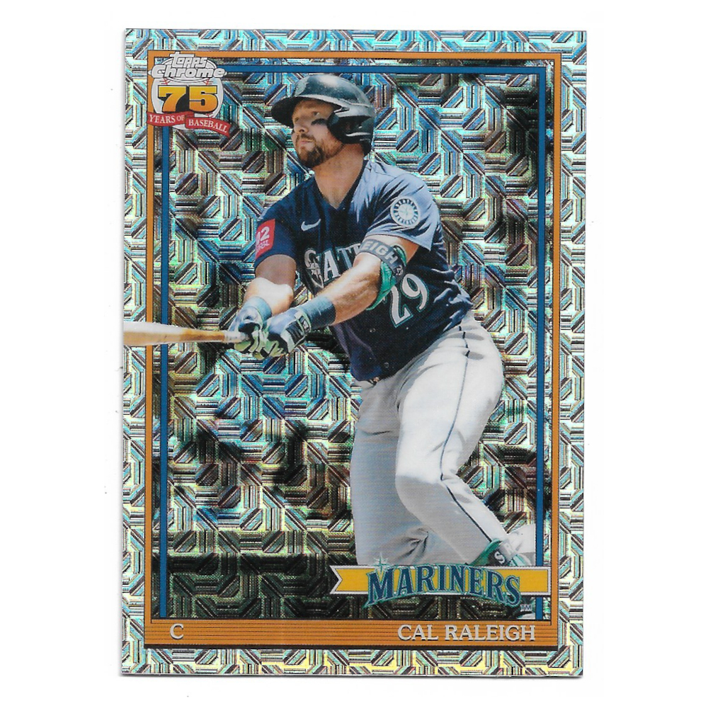 Cal Raleigh 2026 Topps Chrome 35th Anniversary Silver Pack Mojo # 91C-80