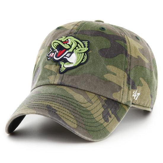Men’s '47 Brand Gwinnett Stripers Milb Team Logo Clean Up Camo Adjustable Cap