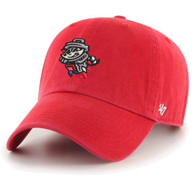 Men’s '47 Brand Rocket City Trash Pandas Milb Team Logo Clean Up Red Adjustable Cap