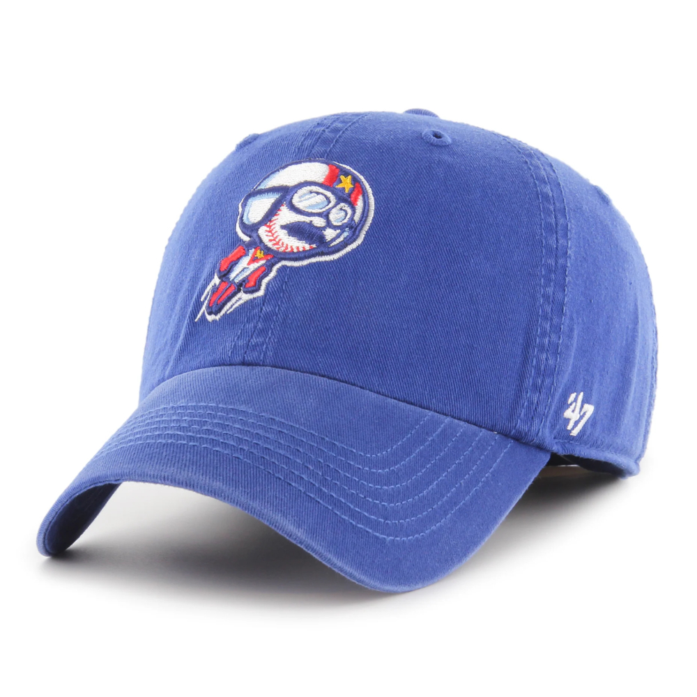 Men’s '47 Brand Kannapolis Cannon Ballers Milb Team Logo Clean Up Royal Adjustable Cap