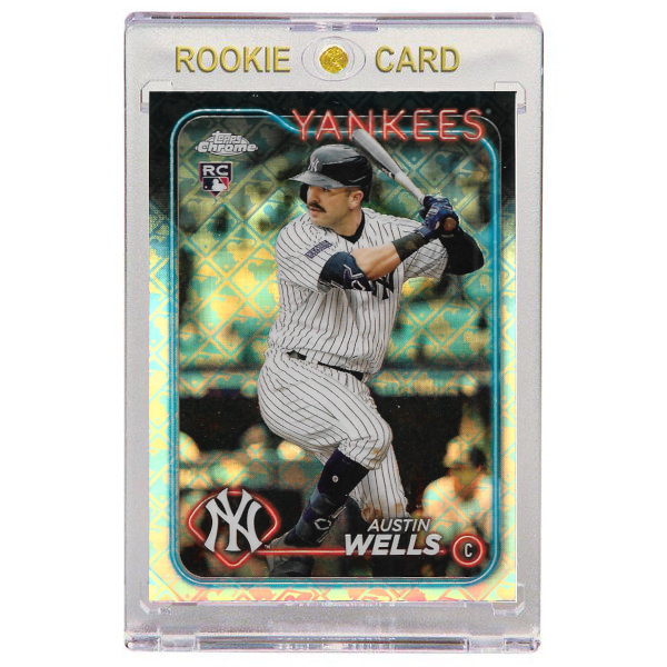 Austin Wells New York Yankees 2024 Topps Chrome Logo Refractor # 281 Rookie Card