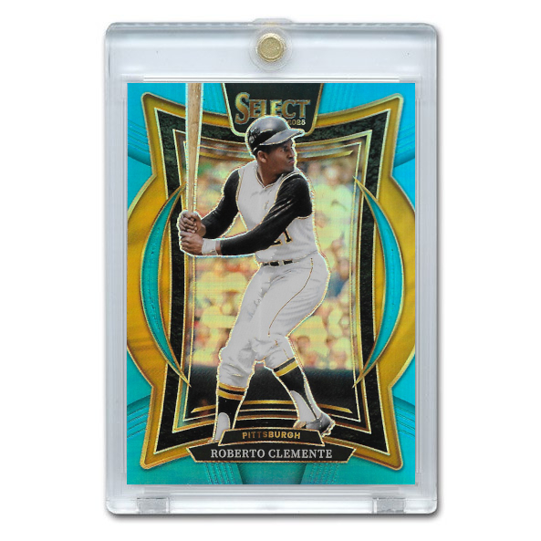 Roberto Clemente 2025 Panini Select Light Blue Holo # 10 Ltd Ed of 199