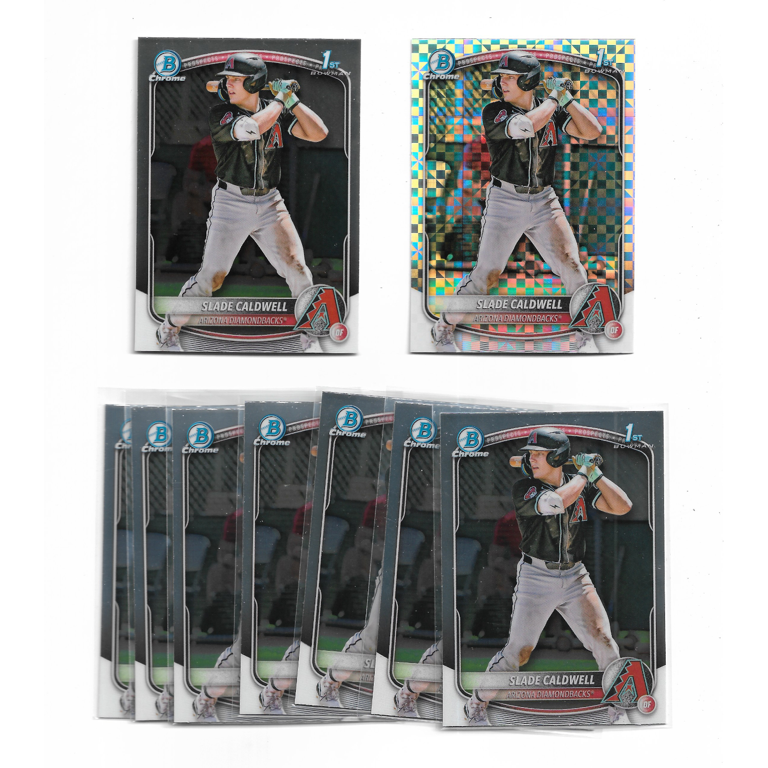 Slade Caldwell Lot of 9 2025 Bowman Chrome Prospects Cards