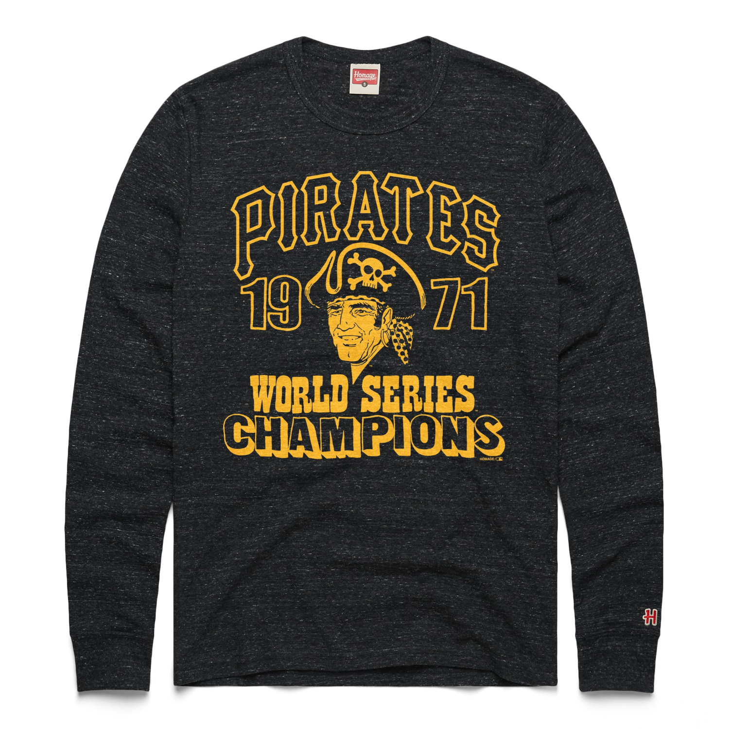 Men’s Homage Pittsburgh Pirates Vintage World Series Black Long Sleeve Tee