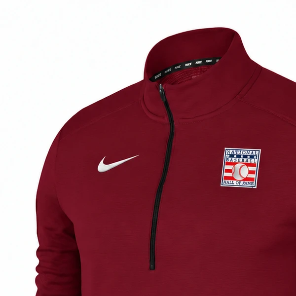 Men’s Nike Baseball Hall of Fame Dri-Fit Maroon Pacer ¼ Zip