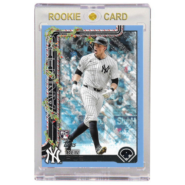 Ben Rice New York Yankees 2025 Topps Holiday Blue Silver Glitter # H8 Rookie Card