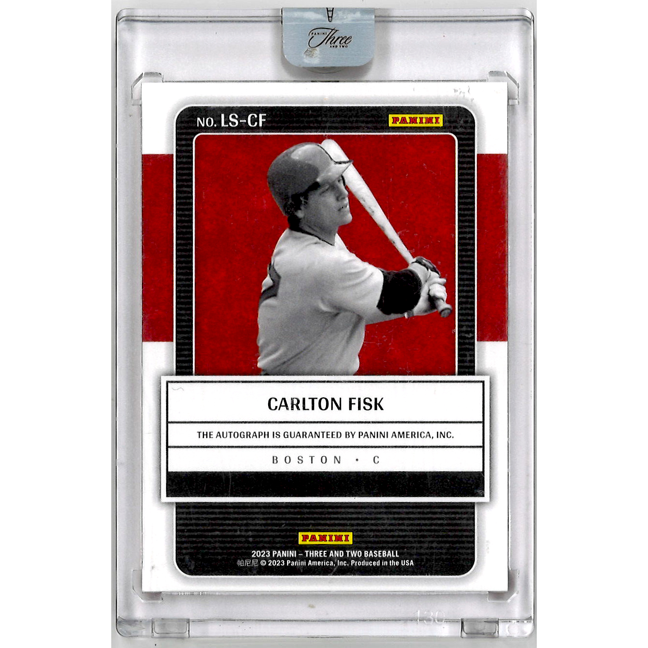 Carlton Fisk Autographed Card 2023 Panini 3 and 2 Topps Legendary Signatures # LS-CS Ltd Ed of 30