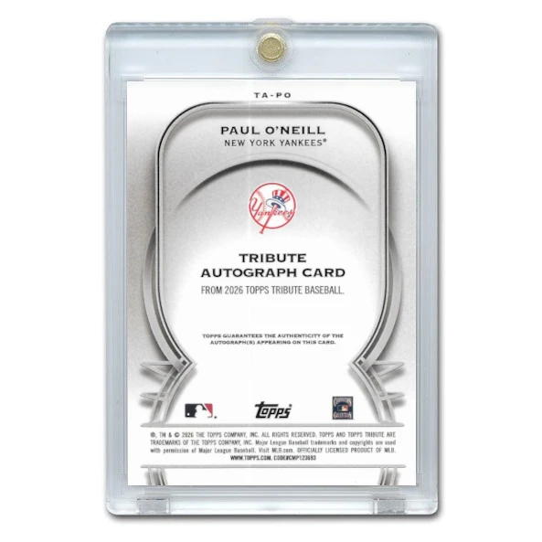 Paul O'Neill Autographed Card 2026 Topps Tribute # TA-PO Ltd Ed of 150