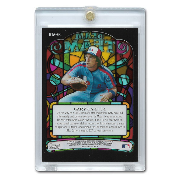 Gary Carter Autographed Card 1998 Topps Stadium Club Beam Team # BTA-GC