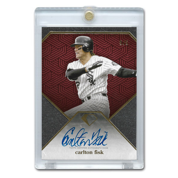 Carlton Fisk Autographed Card 2024 Topps Diamond Icons Red # DIA-CF Ltd Ed of 5
