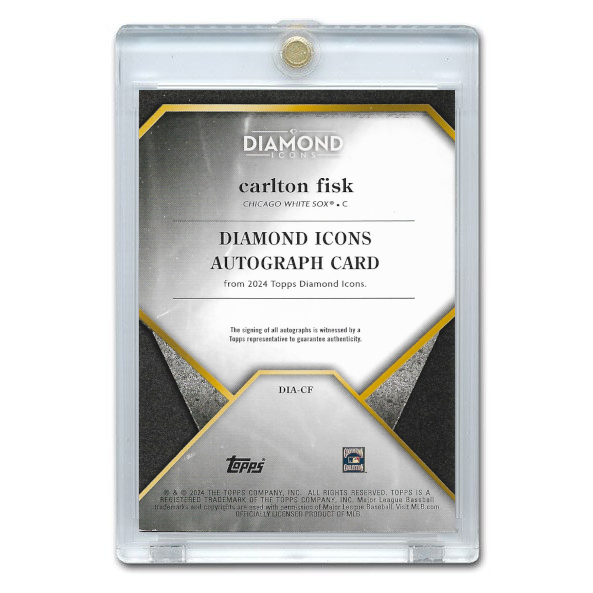 Carlton Fisk Autographed Card 2024 Topps Diamond Icons Red # DIA-CF Ltd Ed of 5