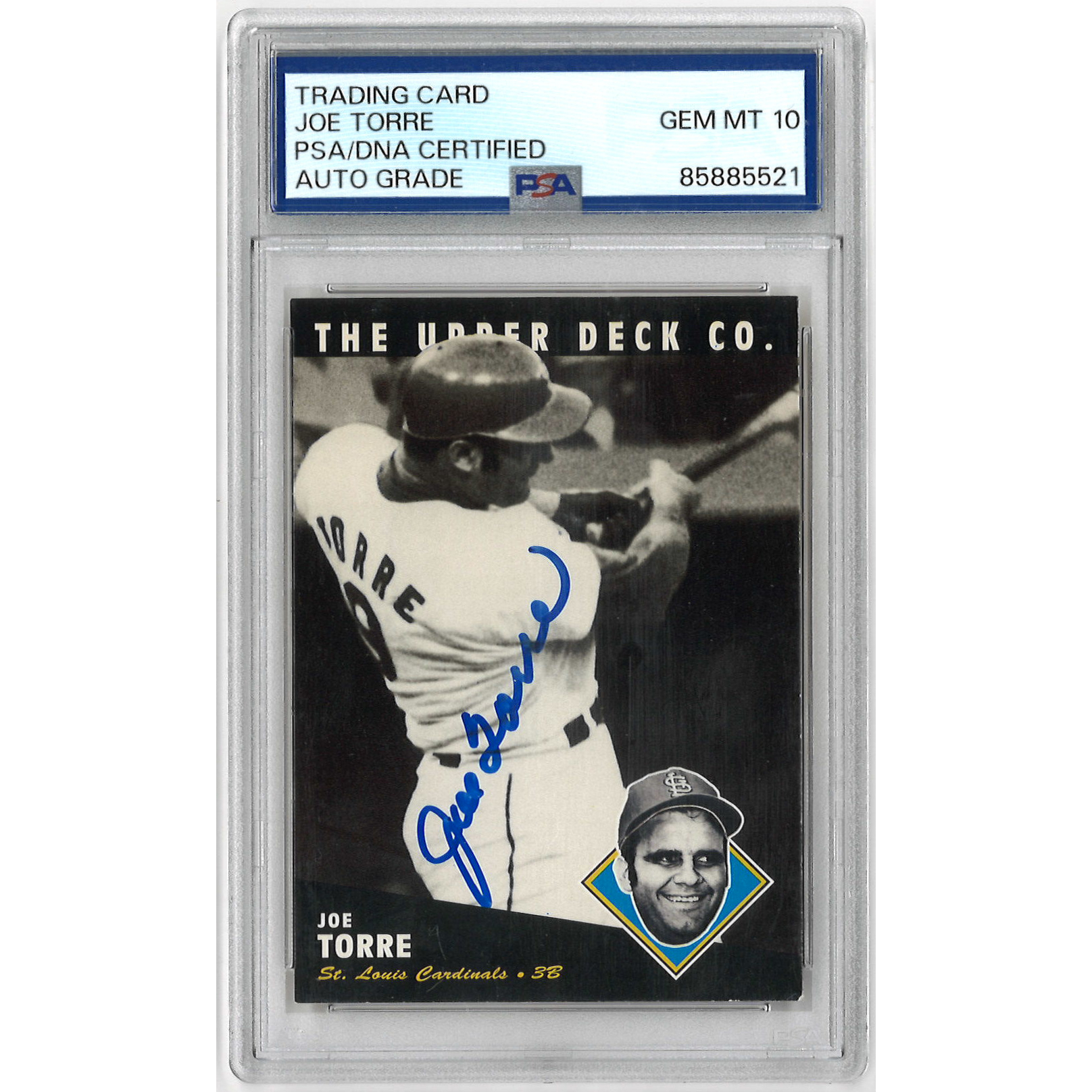 Joe Torre Autographed Card 1994 Upper Deck All Time Heroes # 186 (PSA)