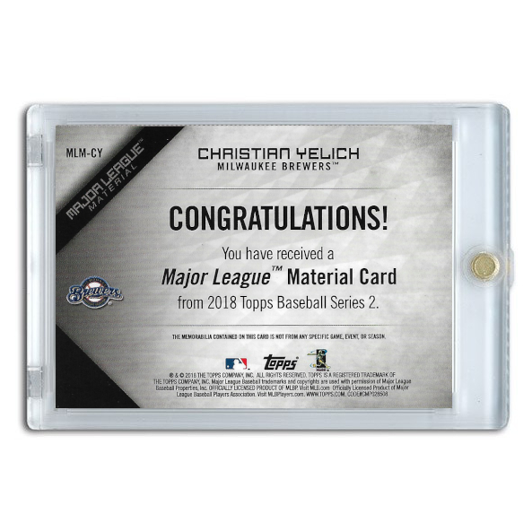 Christian Yelich 2018 Topps Major League Materials Relic # MLM-CY