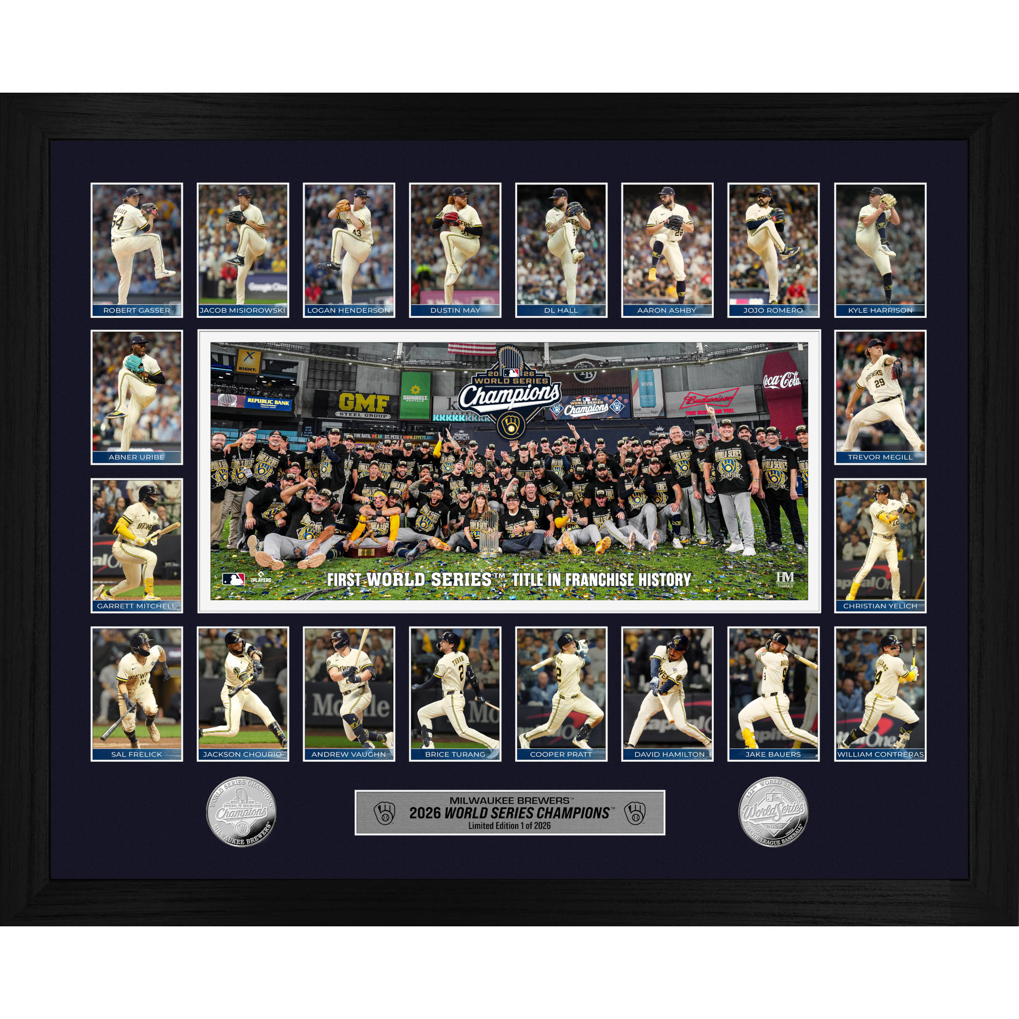Milwaukee Brewers 20206 World Series Champions Memorable Moments Silver Coin 18" x 22" Photo Mint