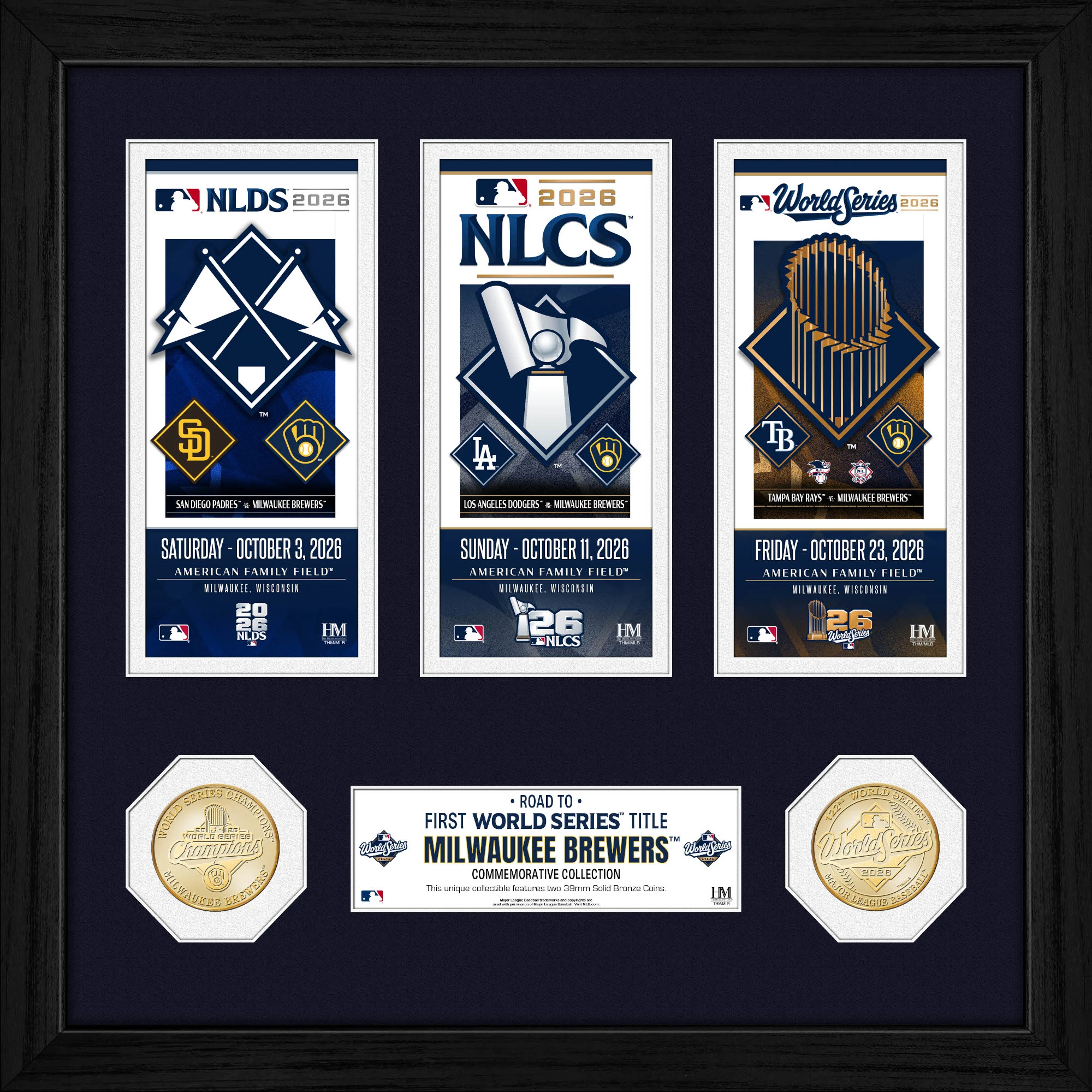 Milwaukee Brewers 2026 Road to the World Series Bronze Coin 13" x 13" Photo Mint