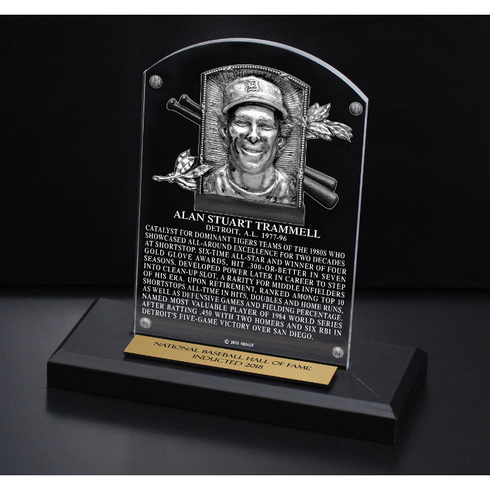 Alan Trammell Acrylic Replica Hall of Fame Plaque Alan Trammell Acrylic Replica Hall of Fame Plaque