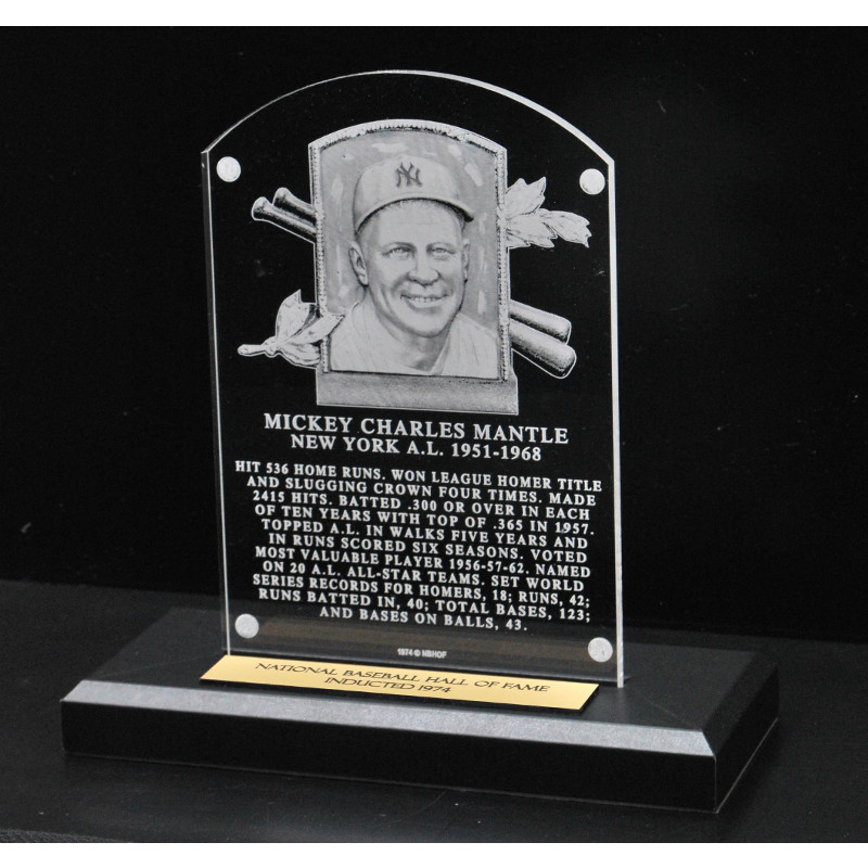 Mickey Mantle Acrylic Replica Hall of Fame Plaque Mickey Mantle Acrylic Replica Hall of Fame Plaque