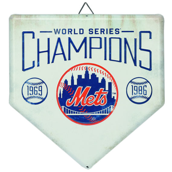 New York Mets World Series Champions Home Plate Metal Wall Art New York Mets World Series Champions Home Plate Metal Wall Art