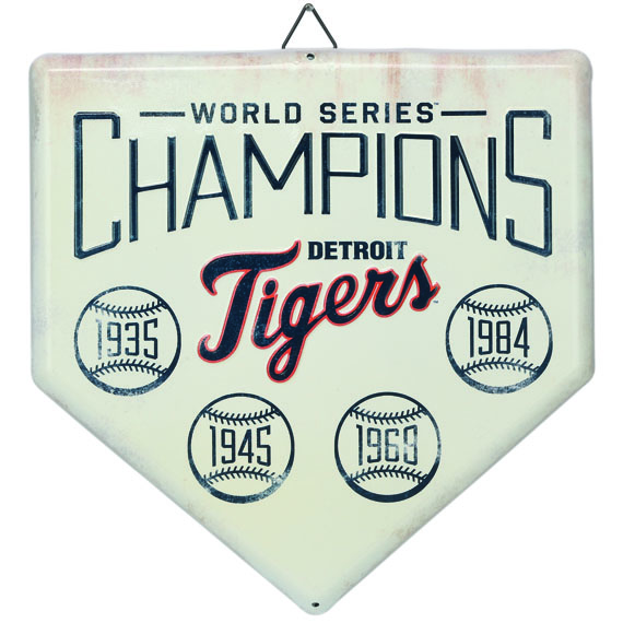 Detroit Tigers World Series Champions Home Plate Metal Wall Art