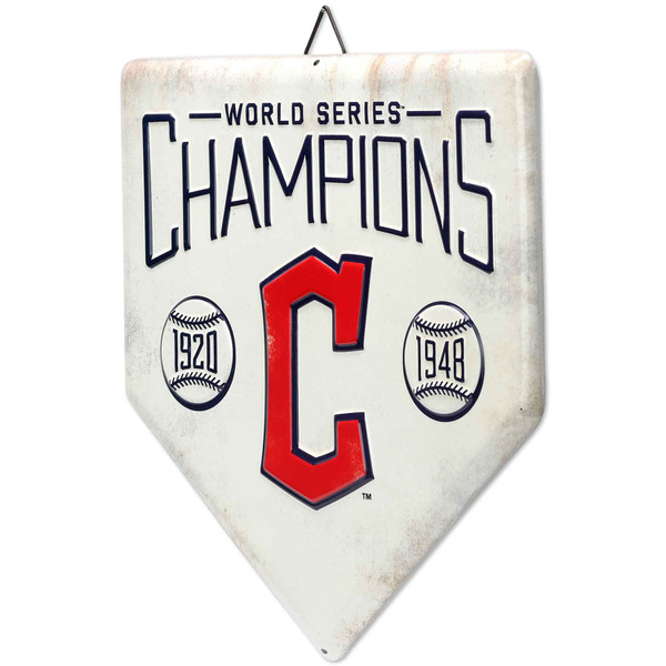 Cleveland Guardians World Series Champions Home Plate Metal Wall Art