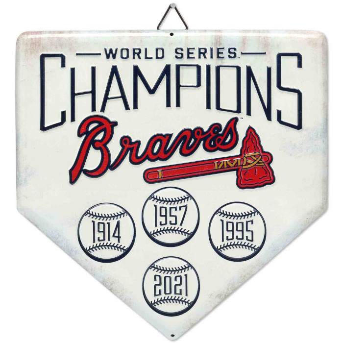 Atlanta Braves World Series Champions Home Plate Metal Wall Art