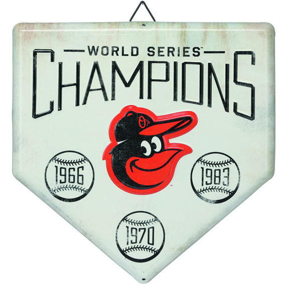 Baltimore Orioles World Series Champions Home Plate Metal Wall Art