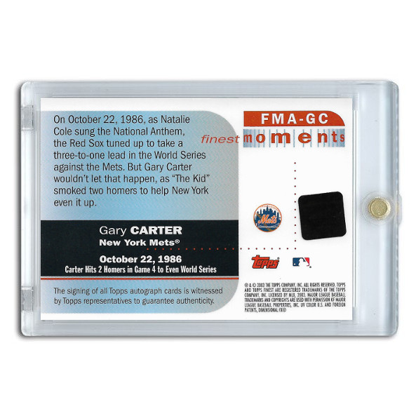 Gary Carter Autographed Card 2003 Topps Finest Moments # FMA-GC