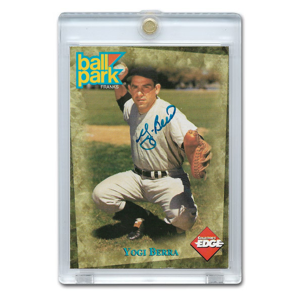 Yogi Berra Autographed Card 1995 Collector's Edge Ball Park Franks