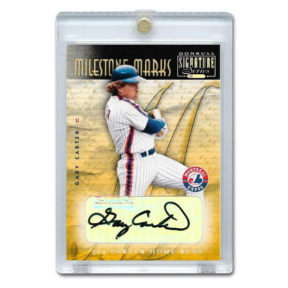 Gary Carter Autographed Card 2001 Donruss Signature Milestone Marks Ltd Ed of 213
