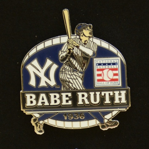 Babe Ruth Hall of Fame Exclusive 3 Piece Pin Set with Plaque Bust Ltd Ed of 1,936
