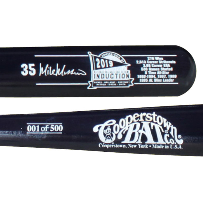 Mike Mussina Baseball Hall of Fame 2019 Induction Limited Edition Full Size 34" Career Stat Bat - Navy