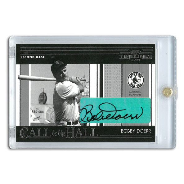 Bobby Doerr Autographed Card 2004 Donruss Timelines Call to the Hall