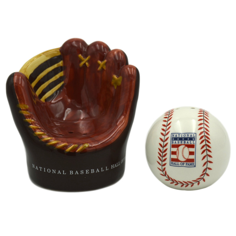 Hall of Fame Ball and Glove Salt and Pepper Shaker Set