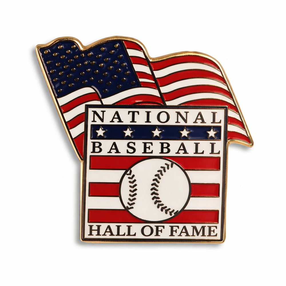 National Baseball Hall of Fame 木製ボール Baseball Hall of Fame American Flag Pin