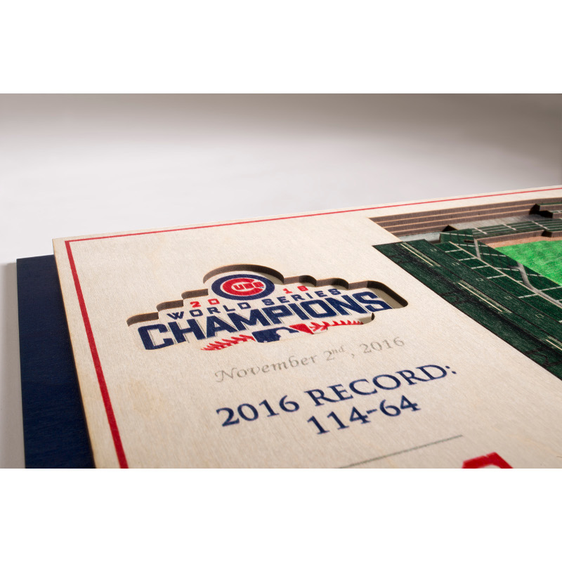 Chicago Cubs 2016 World Series Champions 5 Layer 17 x 13 StadiumViews 3D Wall Art