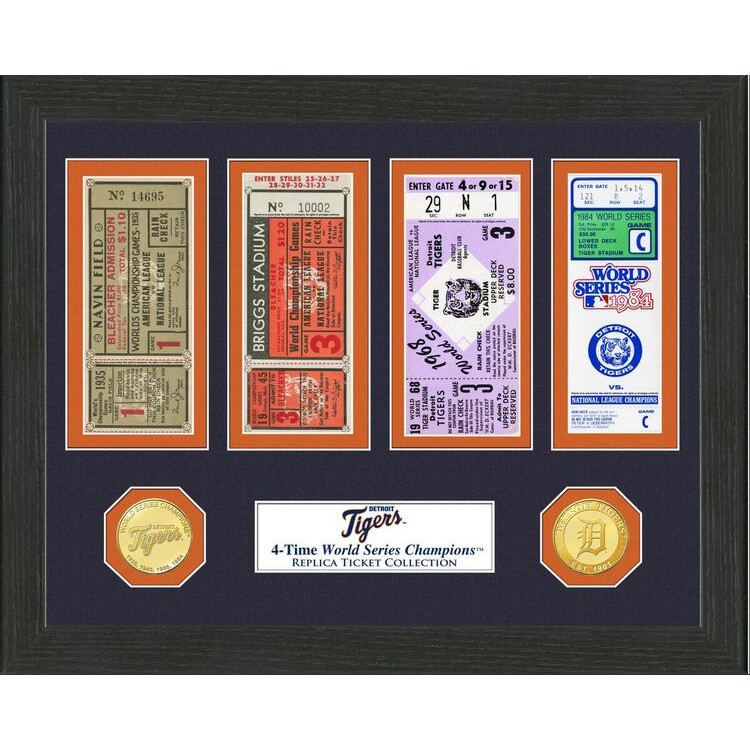 Highland Mint Detroit Tigers Framed World Series Replica Ticket Collection Highland Mint Detroit Tigers Framed World Series Replica Ticket Collection