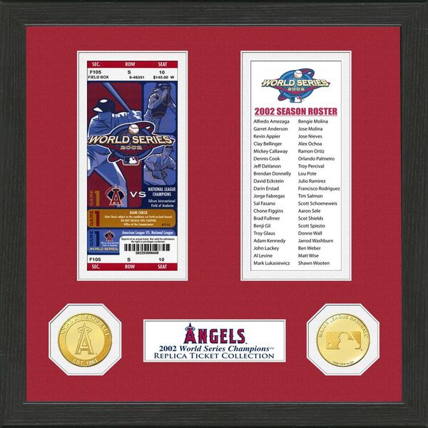 Highland Mint Los Angeles Angels Framed World Series Replica Ticket Collection