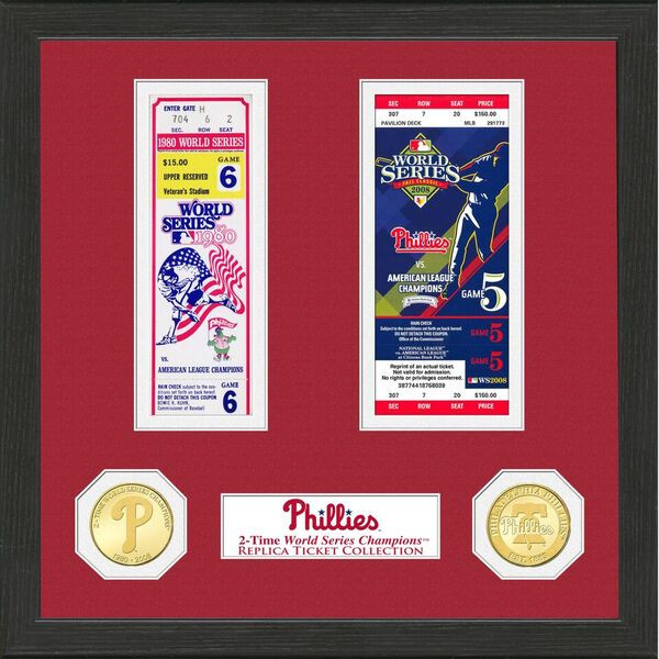 Highland Mint Philadelphia Phillies Framed World Series Replica Ticket Collection