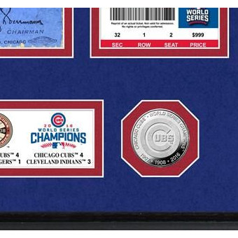 Highland Mint Chicago Cubs World Series Deluxe Framed Gold Coin