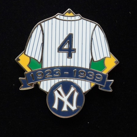 Lou Gehrig Hall of Fame Exclusive 3 Piece Pin Set with Plaque Bust Ltd Ed of 1,939