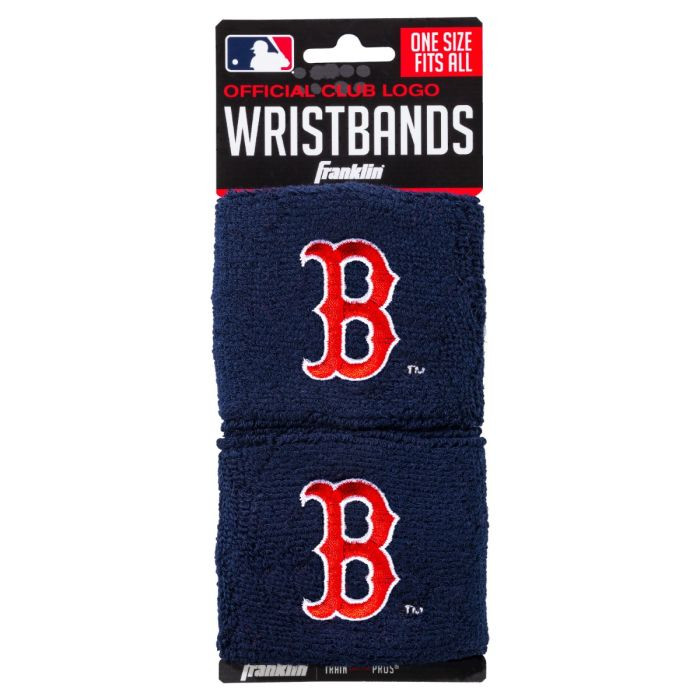 Franklin Sports Boston Red Sox B Logo Pair of 2.5" Wristbands
